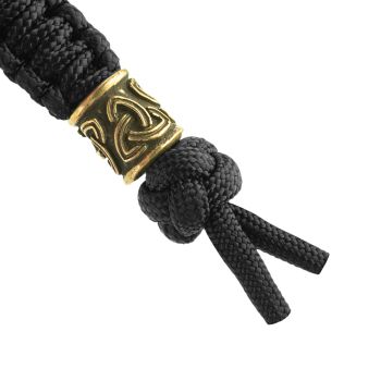 Preview: M-Tac®: Lanyard schwarz mit Endstück messingfarben skandinavisch